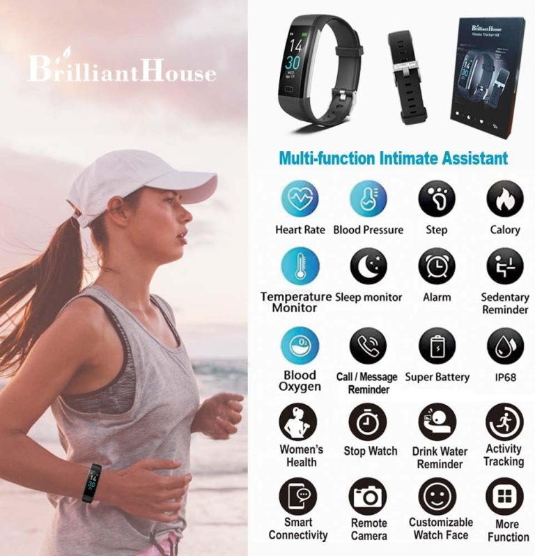 Fitness Tracker with Heart Rate Monitor/Step Counter/Calories, Activity Tracker Smart Watch Sleep Monitor IP68 Health Tracker Pedometer for Man Women