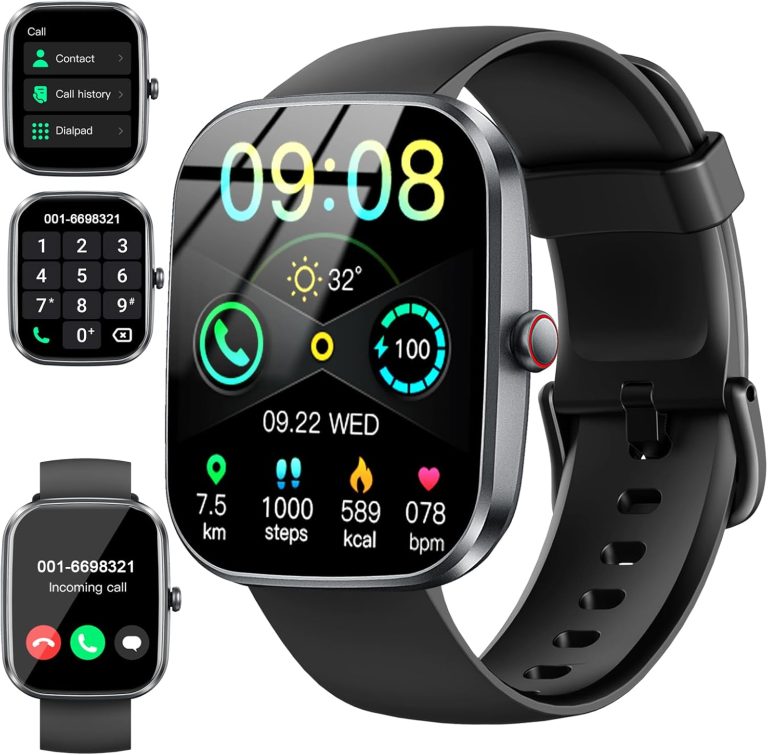 Smart Watch(Answer/Make Call), 1.91″ Smartwatch for Men Women, NEW Fitness Watch with 110+ Sport Modes, Fitness Activity Tracke with Pedometer/Sleep Monitor/Heart Rate/IP68 Waterproof, for Android iOS